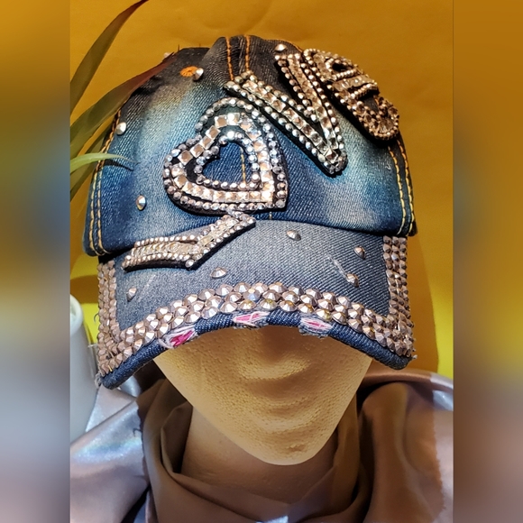 Distressed Denim Love Cap - Picture 3 of 3